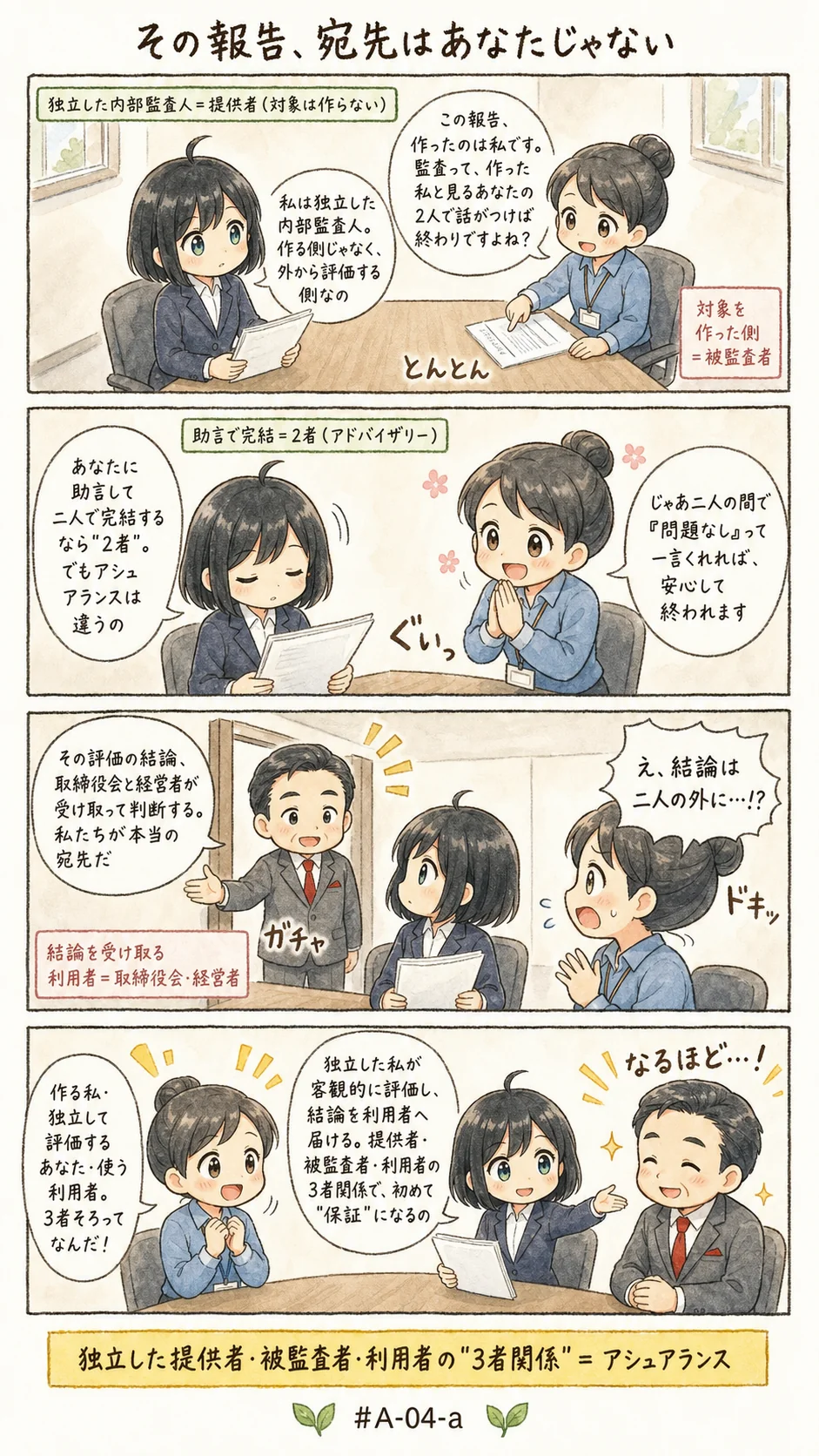 4コマ漫画: アシュアランス業務の定義