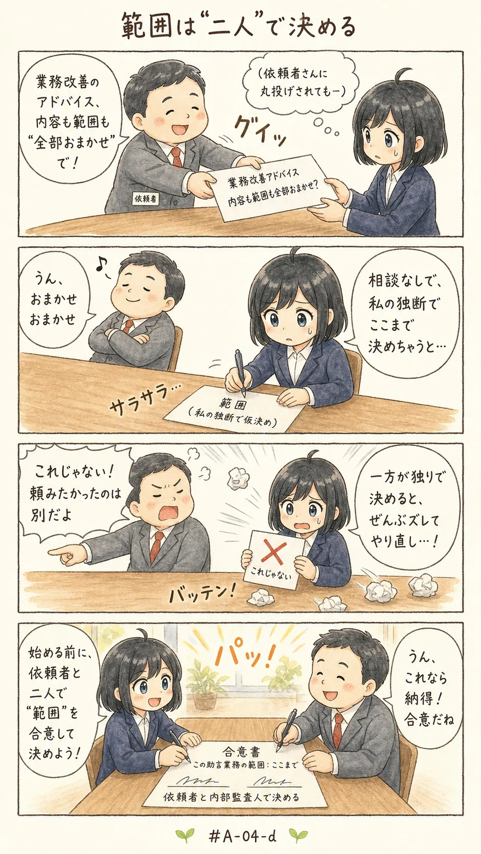4コマ漫画: 内容と範囲の決定