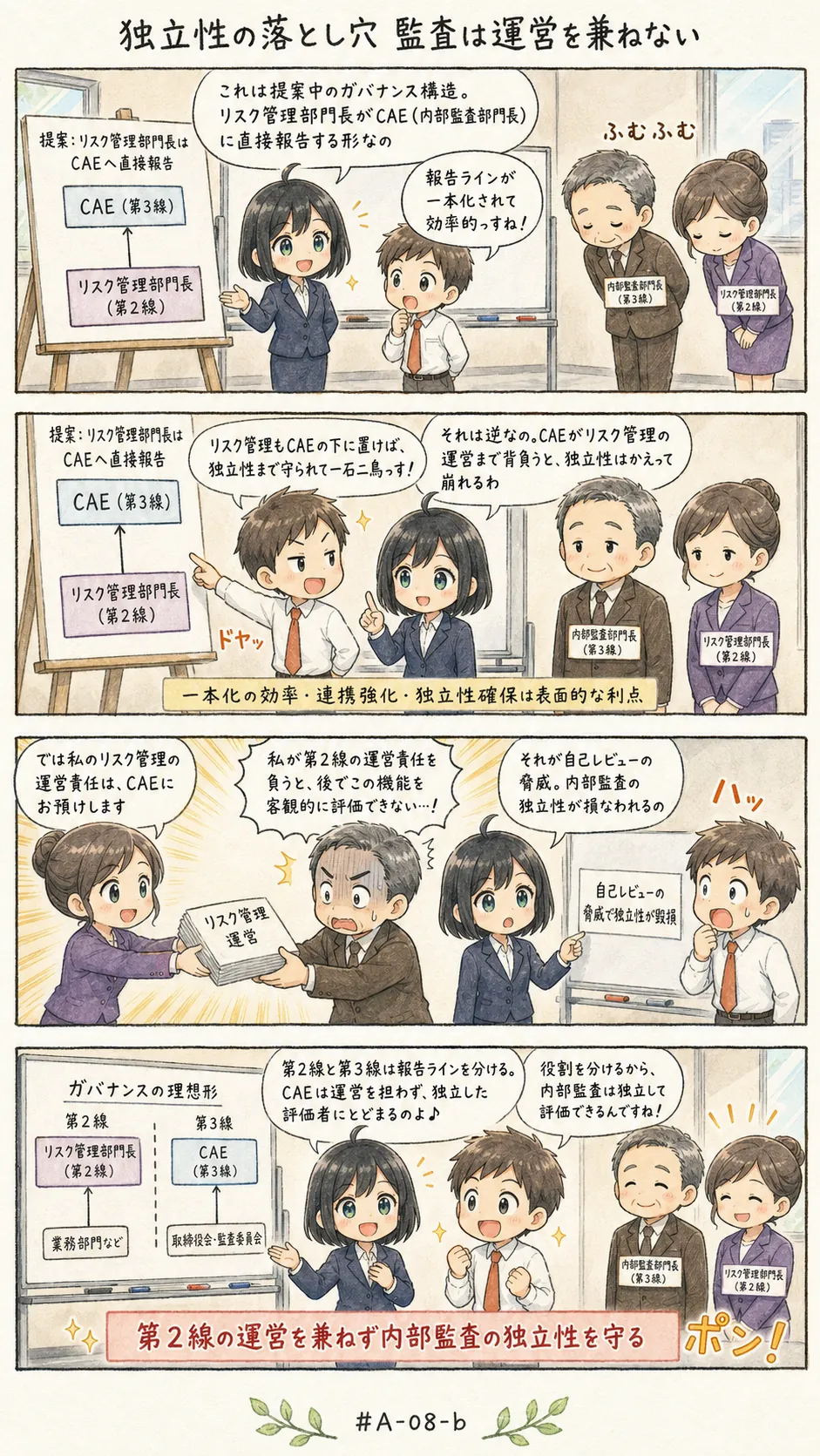 4コマ漫画: 独立性を侵す責任