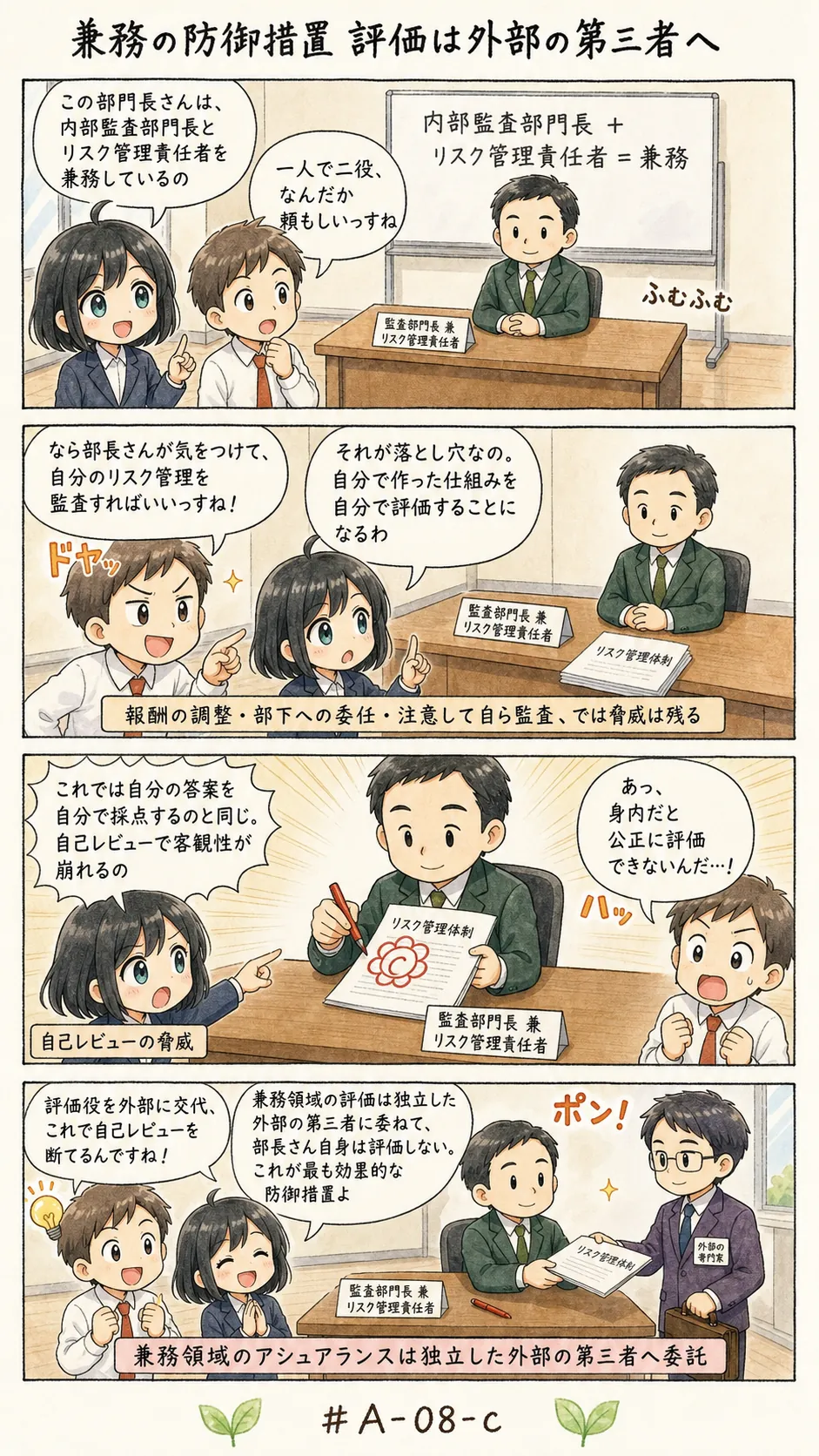 4コマ漫画: 兼務時の防御措置