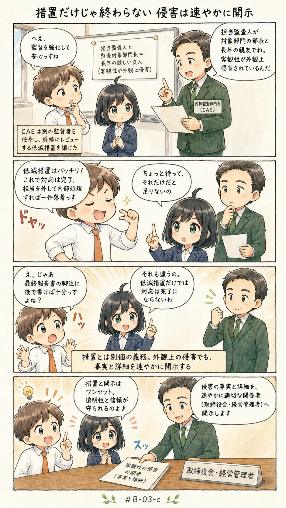 4コマ漫画: 侵害の開示が必要な場合