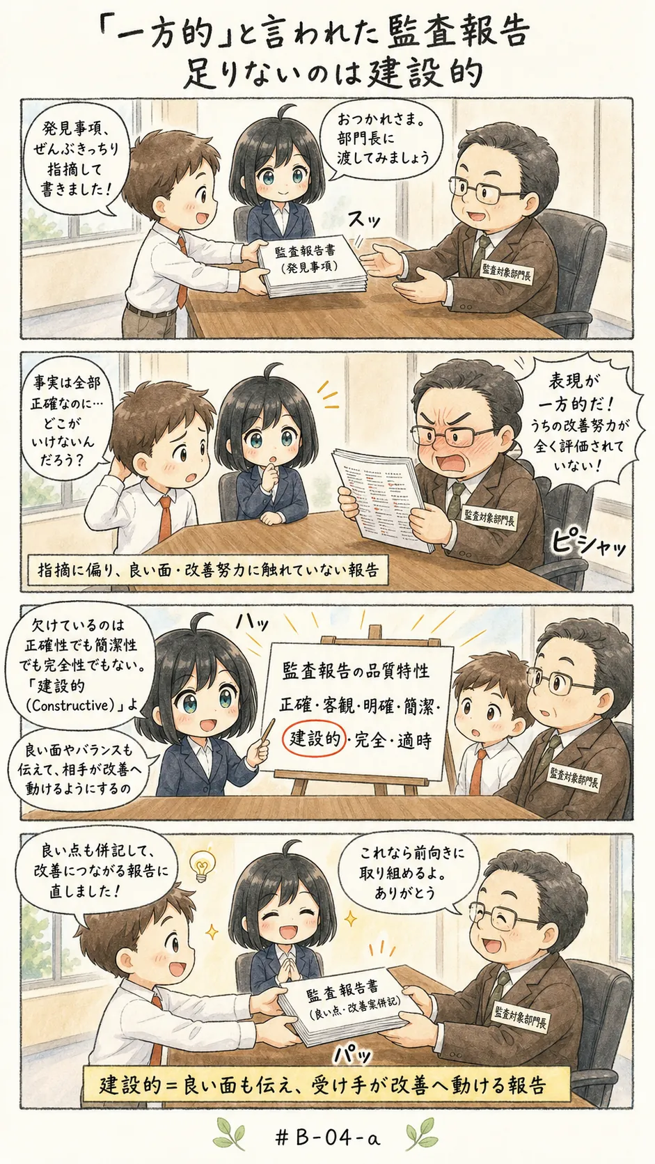 4コマ漫画: 伝わる報告と会議のつくり方