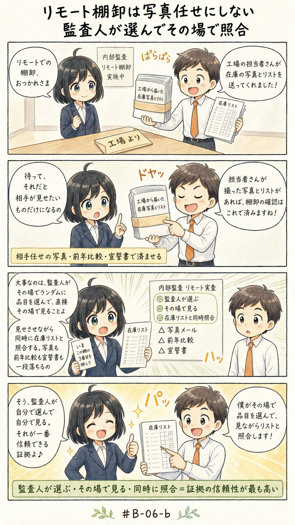 4コマ漫画: 内部監査の手法の適用