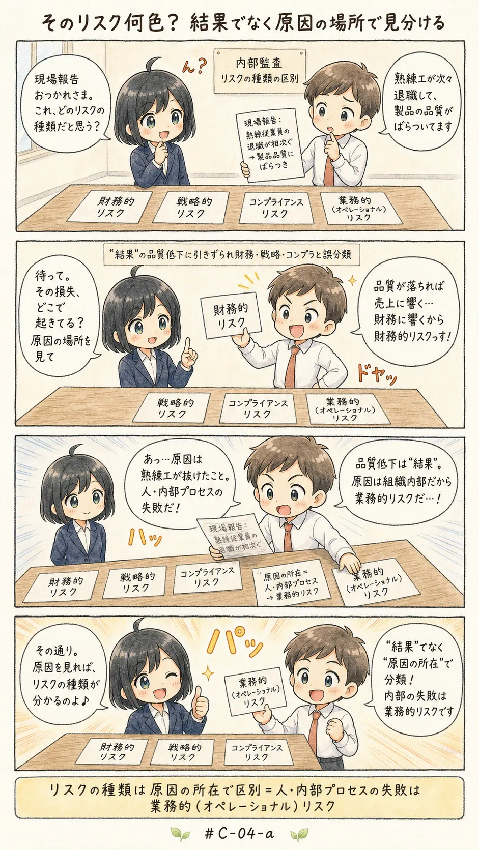 4コマ漫画: リスクの種類を区別する