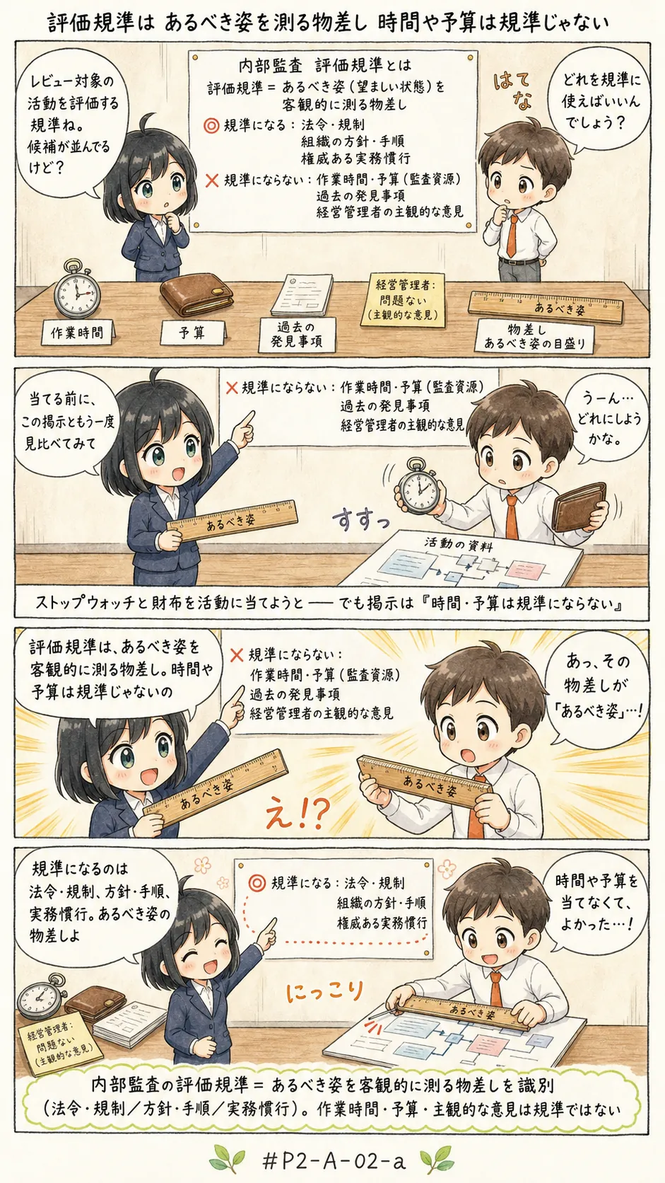 4コマ漫画: どの物差しを選ぶか