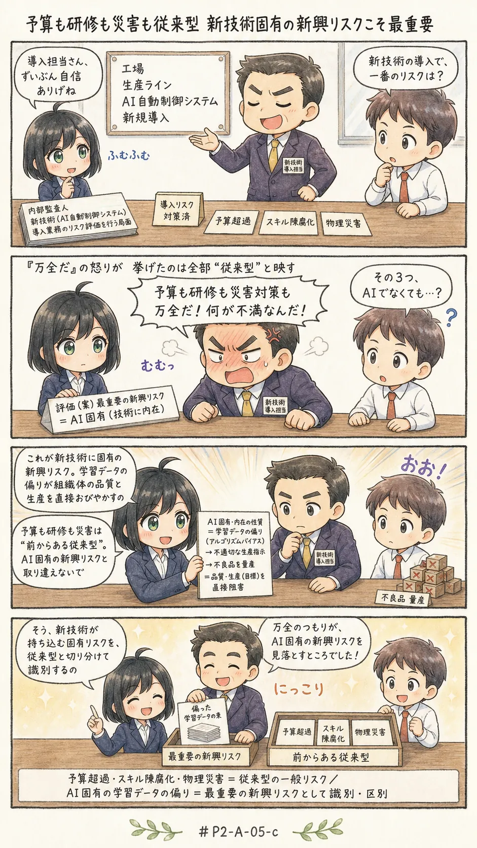4コマ漫画: 新技術の新興リスク