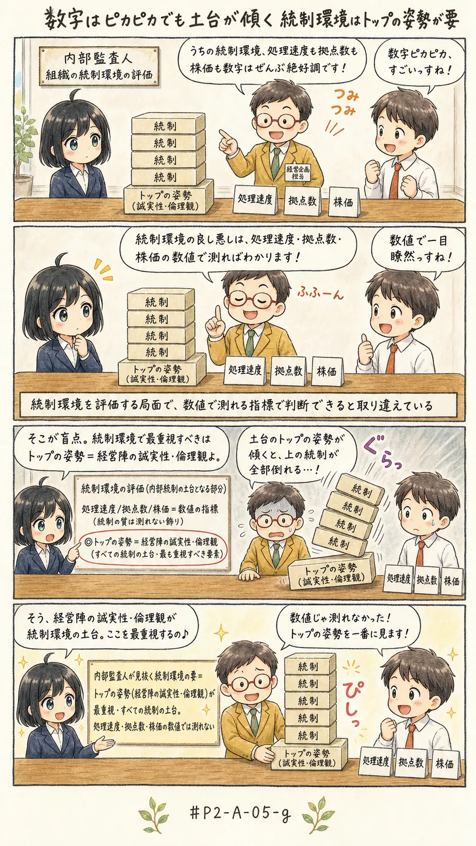 4コマ漫画: 組織文化と統制環境