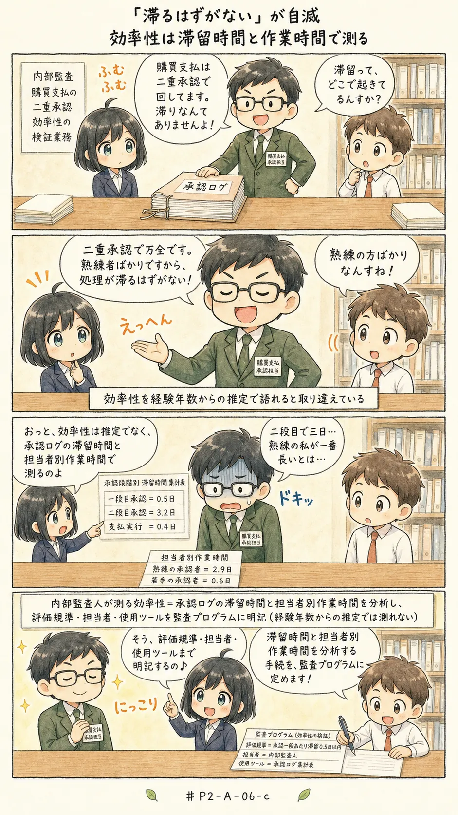 4コマ漫画: 効率性を検証する手続の識別