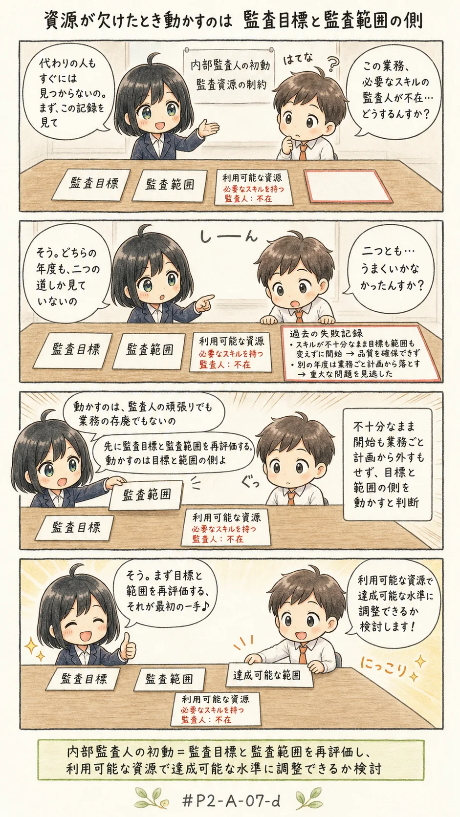 4コマ漫画: 資源の制約がもたらす影響